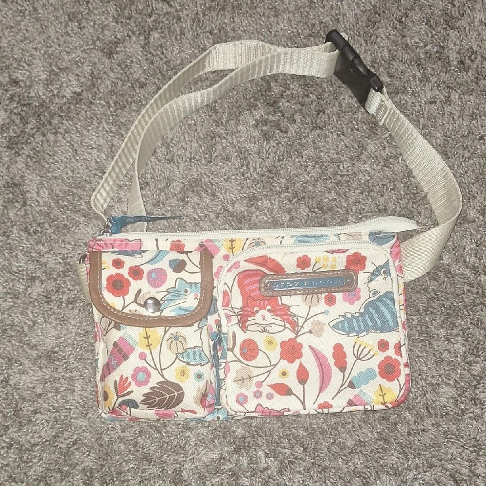 Lily Bloom Whimsical Floral Cats Fanny Pack Crossbody Bag